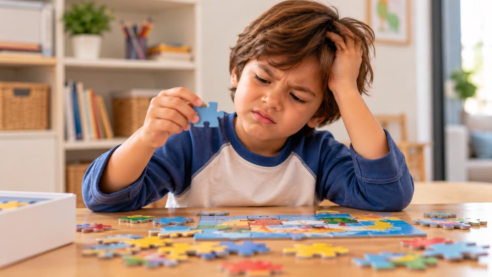 Niño acompañado en un momento de frustración